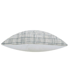 Neutral grey and ivory textured grid handwoven cushion cover 45x45 cm