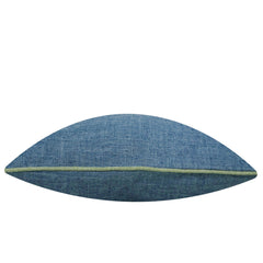Blue textured solid slub fabric handcrafted cushion cover 45x45 cm