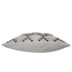 Handcrafted Embroidered & Tufted Cotton Cushion Cover 45x45 cm | Geometric Diamond Pattern | Boho Decorative Throw Pillow Cover with Hidden Zipper