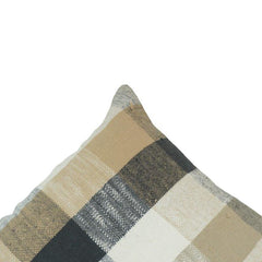 Handwoven Plaid Cotton Cushion Cover 45x45 cm | Neutral Checkered Throw Pillow Cover | Rustic Modern Home Décor