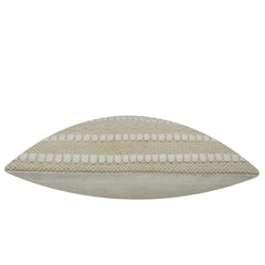Handwoven Cotton Cushion Cover 45x45 cm – Ivory Textured Striped Design | Boho Decorative Throw Pillow Cover