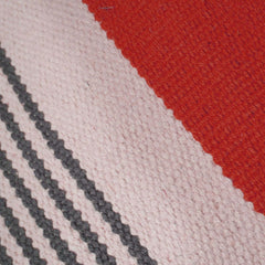 Handwoven Cotton Cushion Cover 45x45 cm | Modern Striped Woven Throw Pillow Cover | Soft Decorative Cushion Cover with Concealed Zipper | Rust, Ivory & Grey