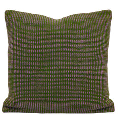 Handwoven Green & Purple Textured Cotton Cushion Cover – 45 x 45 cm | Artisan Woven Throw Pillow Cover