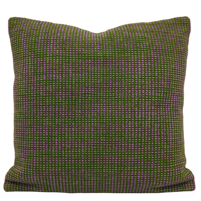 Handwoven Green & Purple Textured Cotton Cushion Cover – 45 x 45 cm | Artisan Woven Throw Pillow Cover