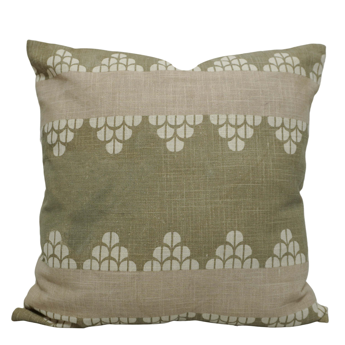 Printed Cotton Cushion Cover 45x45 cm | Geometric Floral Pattern | Decorative Throw Pillow Cover with Concealed Zipper | Modern Home Décor