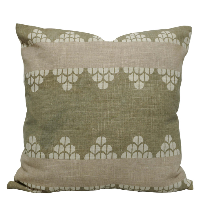 Printed Cotton Cushion Cover 45x45 cm | Geometric Floral Pattern | Decorative Throw Pillow Cover with Concealed Zipper | Modern Home Décor