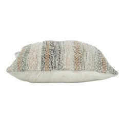 Textured Woven Polyester Cushion Cover 45x45 cm | Neutral Striped Boho Decorative Pillow Cover | Modern Sofa & Bed Accent