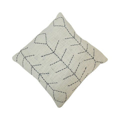 Hand Embroidered Geometric Cotton Cushion Cover | 45x45 cm | Modern Boho Decorative Pillow Cover