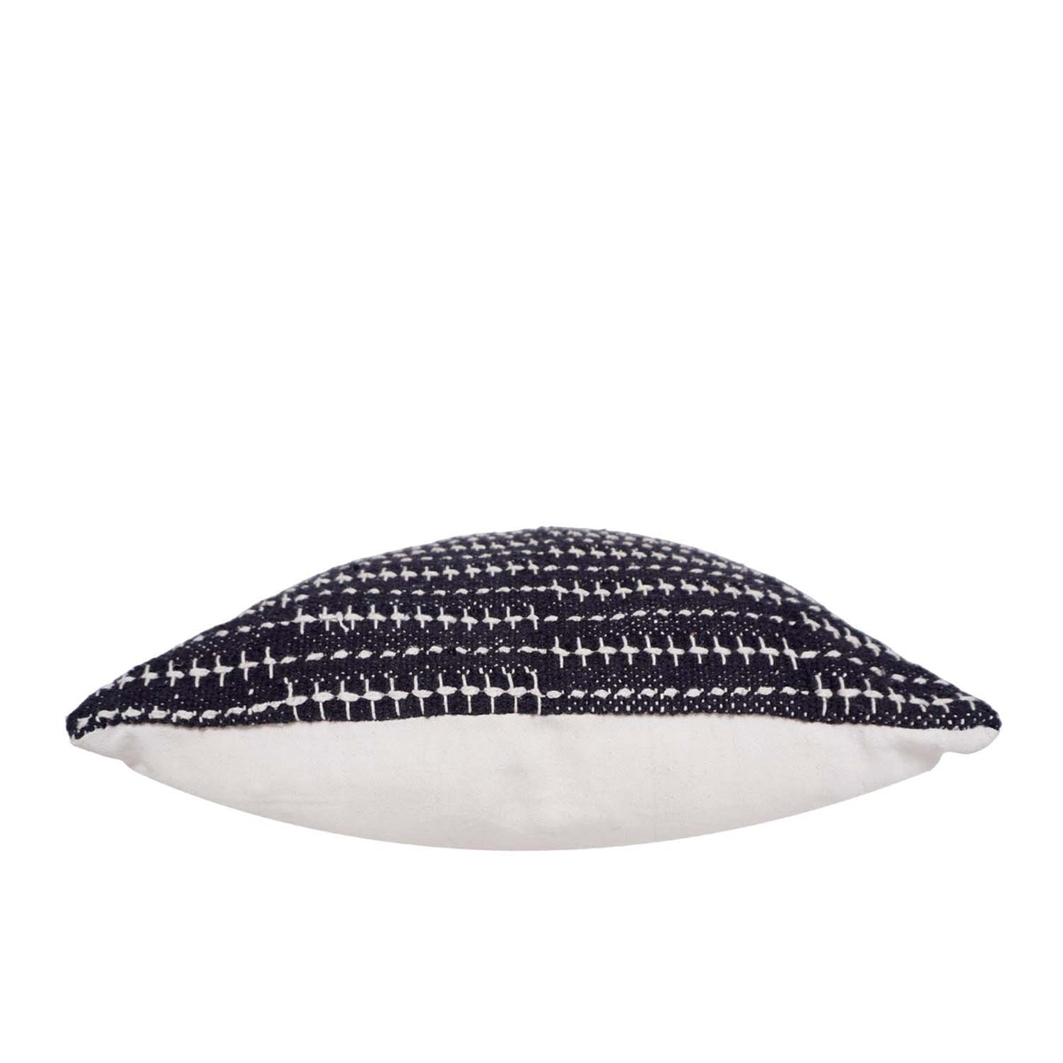 Handwoven Black & White Cotton Cushion Cover 45x45 cm | Artisan Handmade Textured Throw Pillow Cover | Modern Boho Home Décor - Bulk manufacturer & supplier from Panipat, India