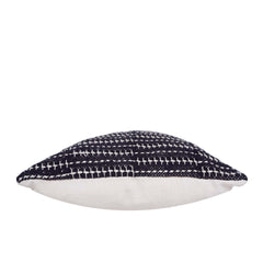 Handwoven Black & White Cotton Cushion Cover 45x45 cm | Artisan Handmade Textured Throw Pillow Cover | Modern Boho Home Décor