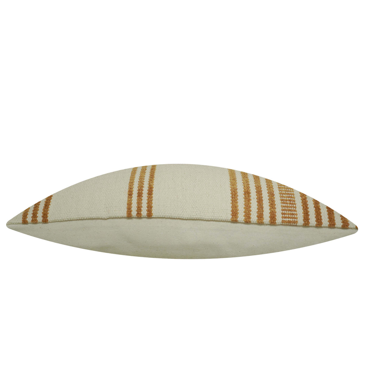 Handwoven Beige & Rust Striped Cushion Cover – 35 x 50 cm | Textured Boho Accent Pillow Cover