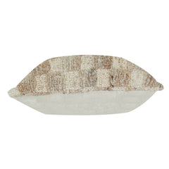 Textured Wool Cotton Cushion Cover | Abstract Floral Design | Neutral Boho Throw Pillow Cover 18x18 Inch