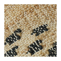 Handwoven Rustic Cotton Cushion Cover 45x45 cm – Textured Natural Fabric with Abstract Tribal Print | Boho Farmhouse Decor