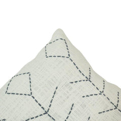 Hand Embroidered Geometric Cotton Cushion Cover | 45x45 cm | Modern Boho Decorative Pillow Cover