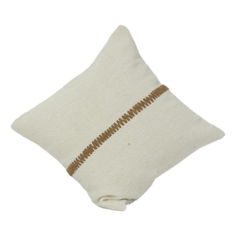 Minimalistischer, handgefertigter Baumwoll-Kissenbezug mit kontrastierender Mittelnaht | Modernes, neutrales Dekokissen | 45x45 cm - Bulk manufacturer & supplier from Panipat, India