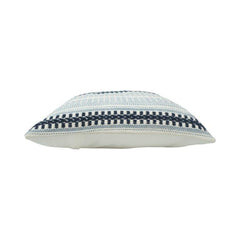 Handmade Cotton Woven Stripe Cushion Cover 45x45 cm | Blue & Ivory Textured Decorative Pillow Cover