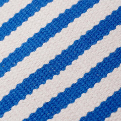 Handwoven Blue & White Striped Cotton Cushion Cover 45x45 cm | Coastal Farmhouse Decorative Pillow Cover