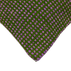 Handwoven Green & Purple Textured Cotton Cushion Cover – 45 x 45 cm | Artisan Woven Throw Pillow Cover