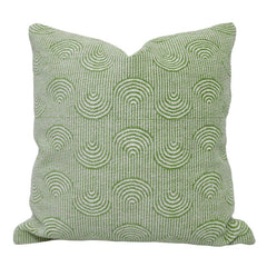 Modern Green Geometric Jacquard Cushion Cover 45x45 cm | Premium Cotton Woven Decorative Throw Pillow Cover with Concealed Zipper