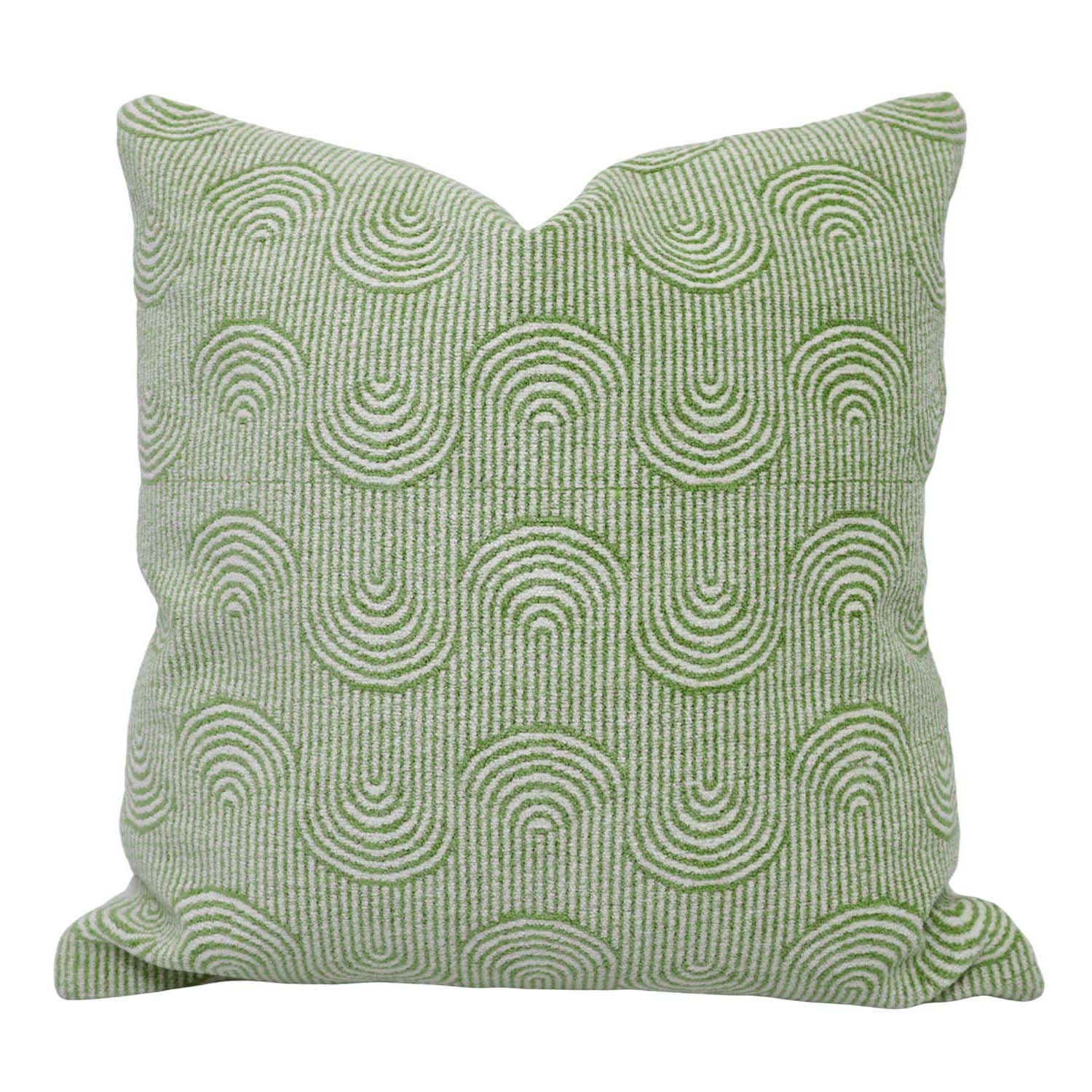 Modern Green Geometric Jacquard Cushion Cover 45x45 cm | Premium Cotton Woven Decorative Throw Pillow Cover with Concealed Zipper