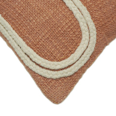 Handcrafted Embroidered Cotton Cushion Cover with Textured Rope Detailing – 45 x 45 cm
