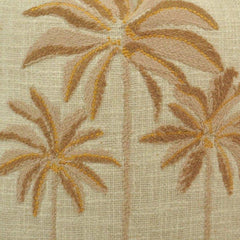 Palm Tree Embroidered Cotton Cushion Cover – Beige Tropical Decorative Pillow Cover 45x45 cm