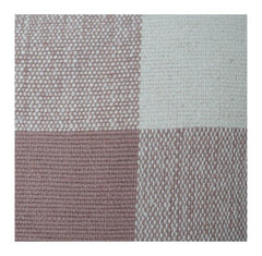 Handgewebter Kissenbezug aus Baumwolle mit Karomuster | Neutrales Beige & Altrosa Karodesign | 45x45 cm Dekokissenbezug
