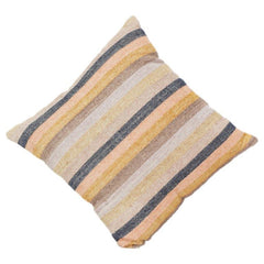 Multicolor striped handwoven cotton cushion cover 45x45 cm