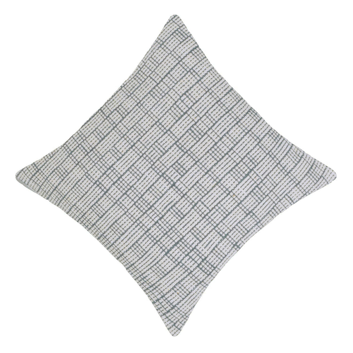 Neutral grey and ivory textured grid handwoven cushion cover 45x45 cm