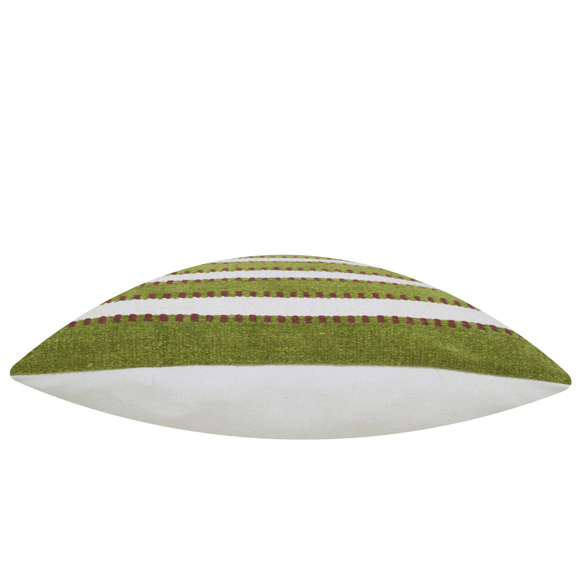 Handwoven Olive Green & Ivory Striped Cushion Cover – 45 x 45 cm