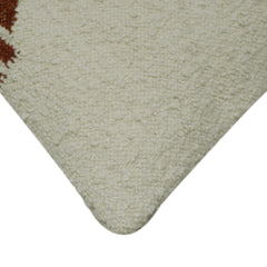 Handwoven Cream & Rust Geometric Cushion Cover – 45 x 45 cm | Textured Boho Accent Pillow Cover