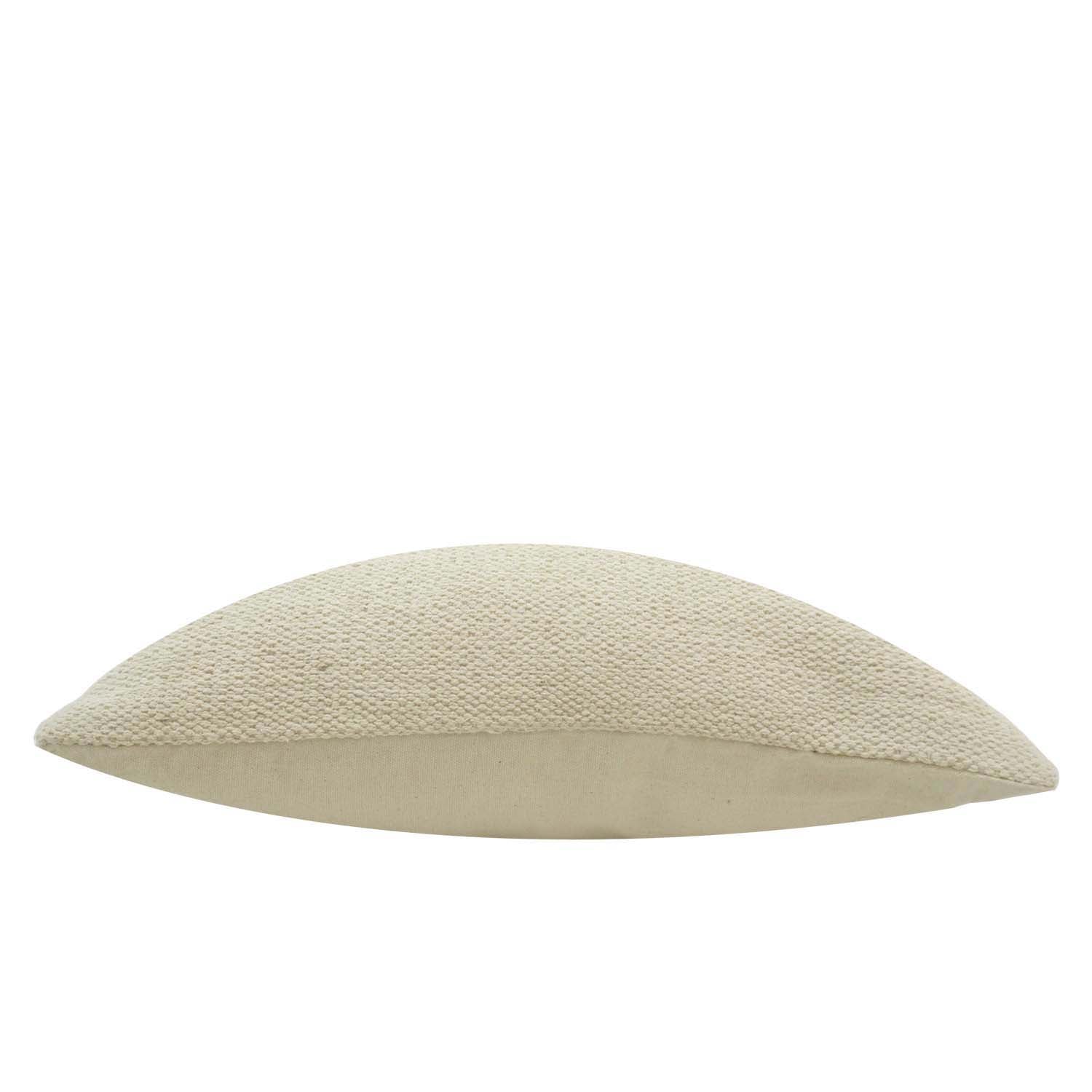 Handwoven Cotton Cushion Cover 45x45 cm | Textured Woven Boho Throw Pillow Cover | Ivory & Brown Decorative Cushion Cover with Concealed Zip