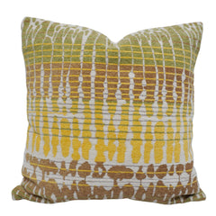 Abstract Geometric Jacquard Cotton Cushion Cover 45x45 cm | Woven Decorative Throw Pillow Cover | Mustard, Olive & Brown | Concealed Zip