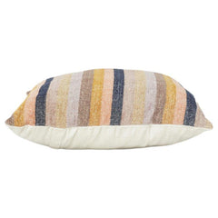 Multicolor striped handwoven cotton cushion cover 45x45 cm