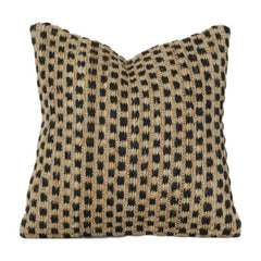 Eco-Friendly Jute Cushion Cover | Natural & Black Geometric Weave | 45x45 cm