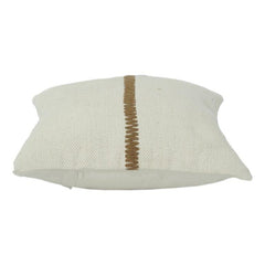 Minimalist Handcrafted Cotton Cushion Cover with Contrast Center Stitch | Modern Neutral Throw Pillow | 18x18 Inch