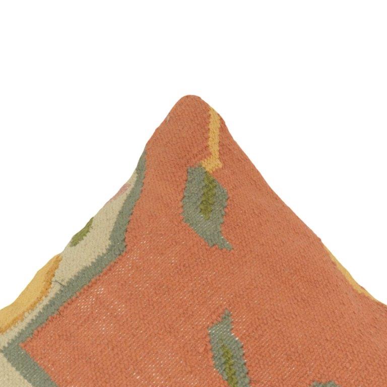 Handwoven Cotton Cushion Cover 45x45 cm | Floral Kilim Inspired Decorative Pillow Cover | Artisan Woven Boho Cushion
