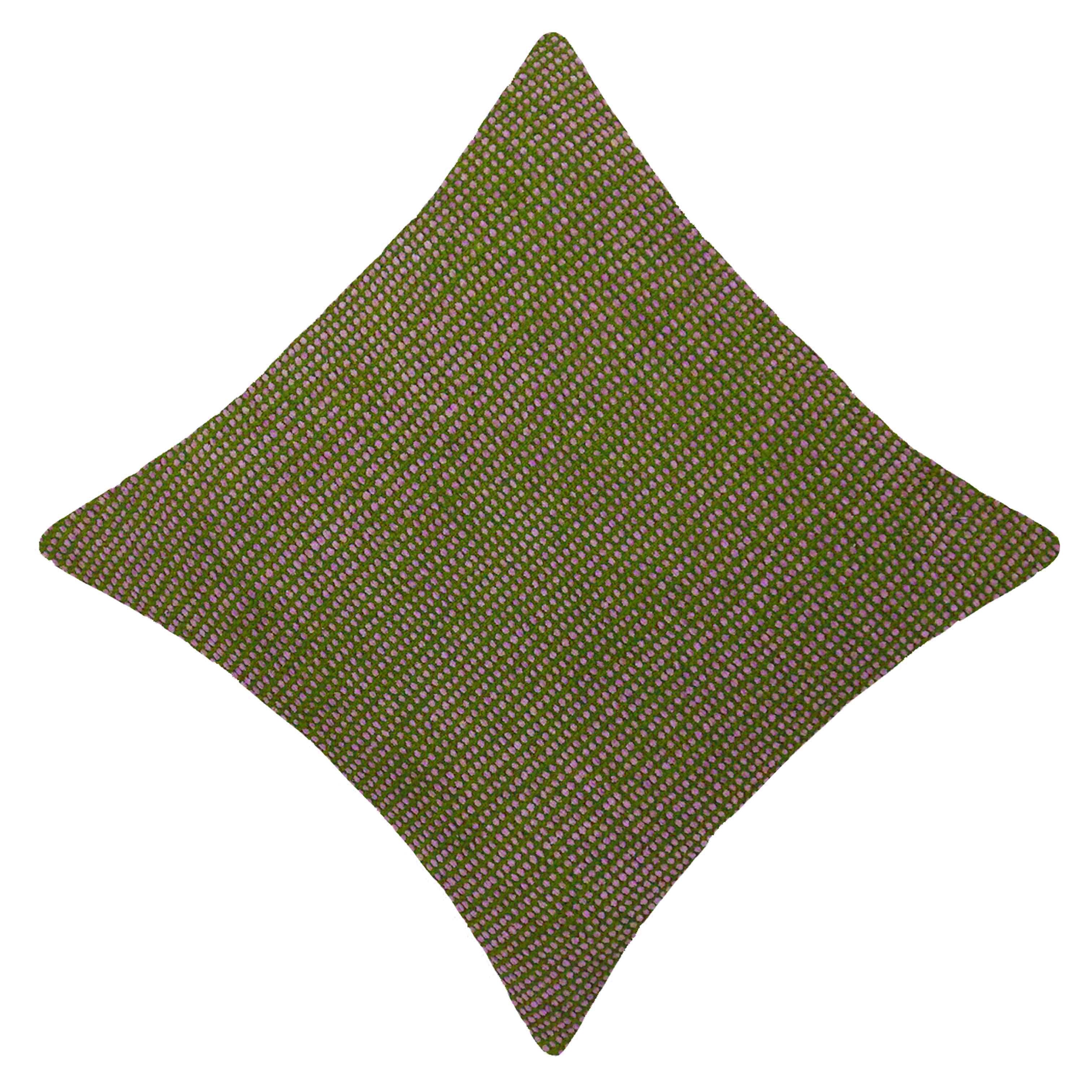 Handwoven Green & Purple Textured Cotton Cushion Cover – 45 x 45 cm | Artisan Woven Throw Pillow Cover