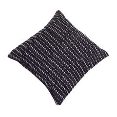Handwoven Black & White Cotton Cushion Cover 45x45 cm | Artisan Handmade Textured Throw Pillow Cover | Modern Boho Home Décor