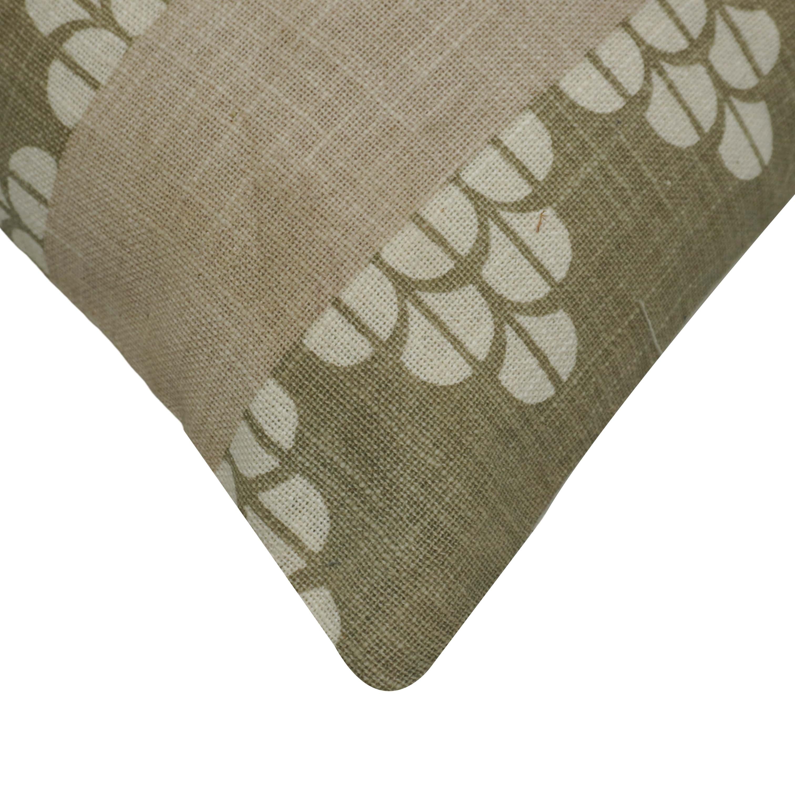 Printed Cotton Cushion Cover 45x45 cm | Geometric Floral Pattern | Decorative Throw Pillow Cover with Concealed Zipper | Modern Home Décor