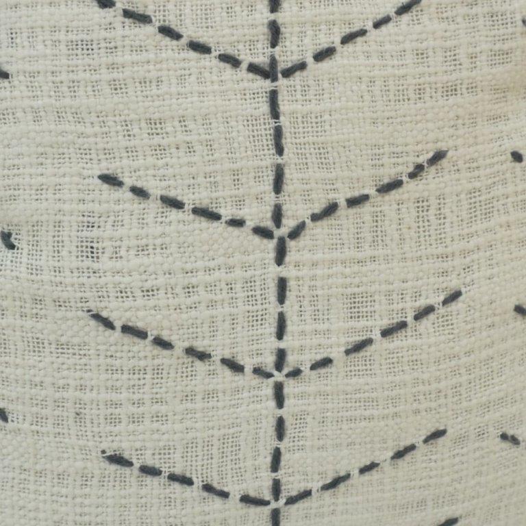Hand Embroidered Geometric Cotton Cushion Cover | 45x45 cm | Modern Boho Decorative Pillow Cover - Bulk manufacturer & supplier from Panipat, India