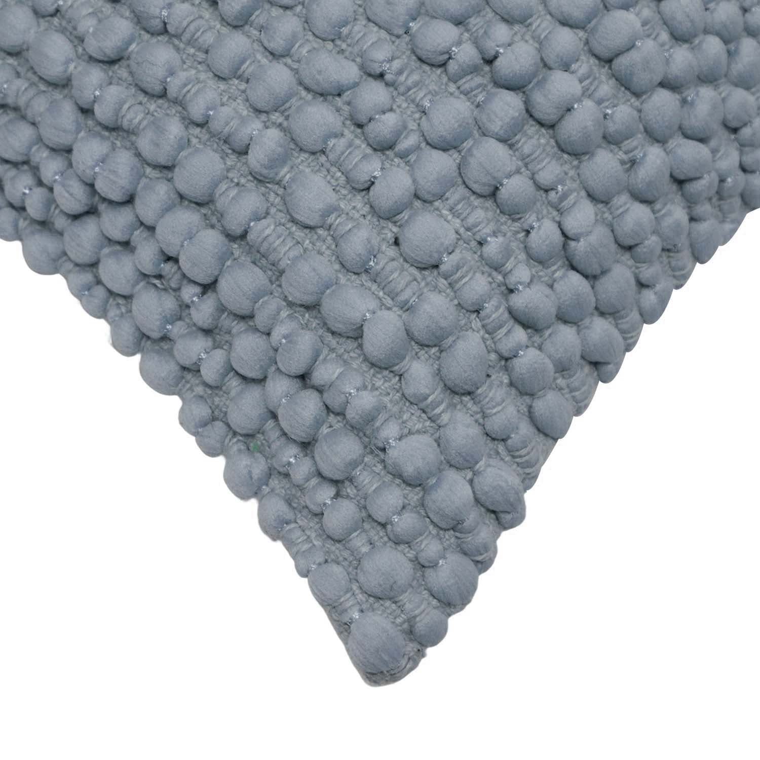 Textured Bobble Polyester Cushion Cover 45x45 cm | Soft Decorative Throw Pillow Cover with Hidden Zipper | Modern Boho Sofa & Bed Cushion Cover | Grey