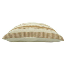 Handmade Cotton Striped Cushion Cover 45x45 cm | Beige Woven Decorative Pillow Cover | Modern Boho Home Décor