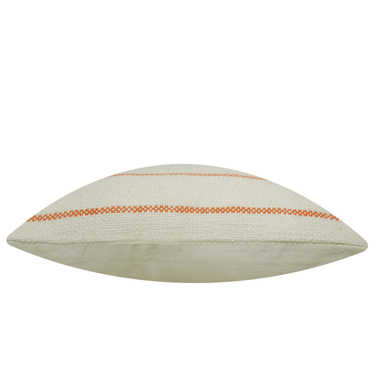 Handwoven Cotton Cushion Cover – Cream & Orange Striped 45 x 45 cm