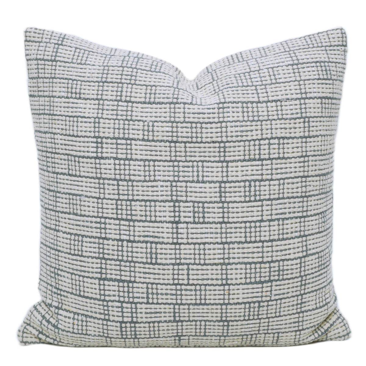 Neutral Grey & Ivory Grid Handwoven Cushion Cover 45x45 cm