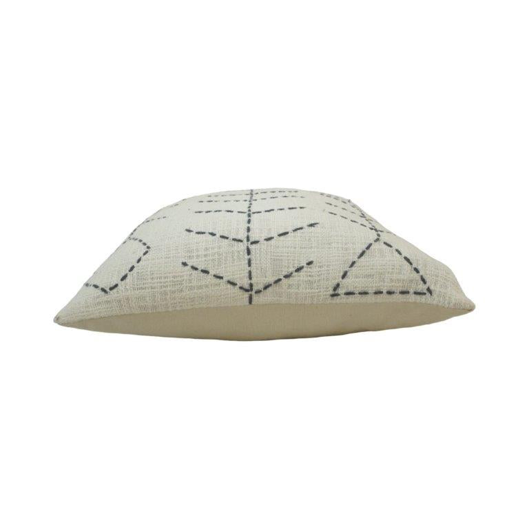 Hand Embroidered Geometric Cotton Cushion Cover | 45x45 cm | Modern Boho Decorative Pillow Cover - Bulk manufacturer & supplier from Panipat, India
