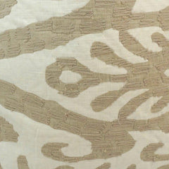 Hand Embroidered Abstract Ikat Cushion Cover – Beige & Ivory Cotton Pillow Cover 45x45 cm