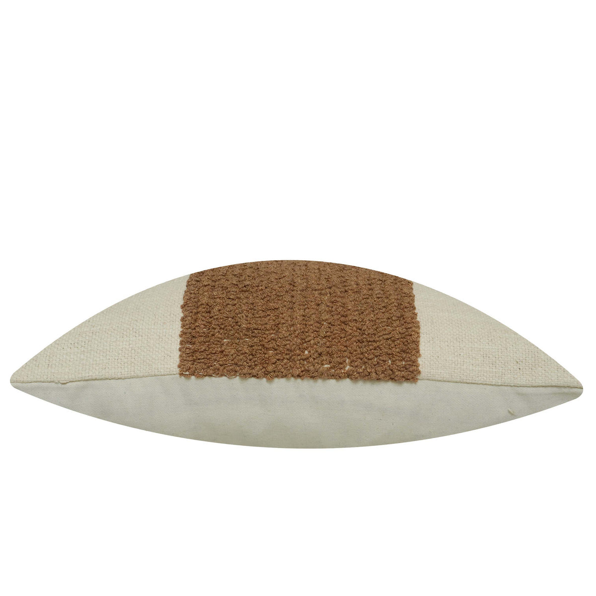 Handwoven Cotton Bouclé Stripe Cushion Cover 45x45 cm | Textured Brown & Natural Decorative Throw Pillow Cover | Hidden Zipper | Modern Boho Home Décor