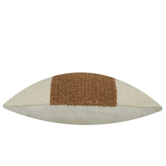 Handwoven Cotton Bouclé Stripe Cushion Cover 45x45 cm | Textured Brown & Natural Decorative Throw Pillow Cover | Hidden Zipper | Modern Boho Home Décor