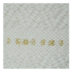 Ivory Cotton Embroidered Cushion Cover with Gold Stripes | Textured Minimal Design | 35 x 50 cm Lumbar Pillow Cover